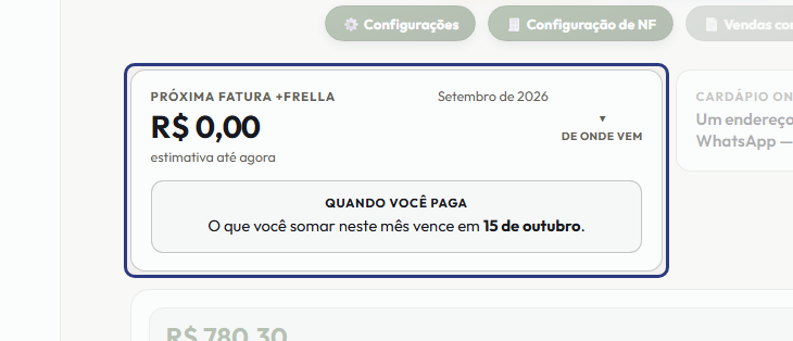 A tela do +Frella com o ponto de que o passo 6 fala em destaque
