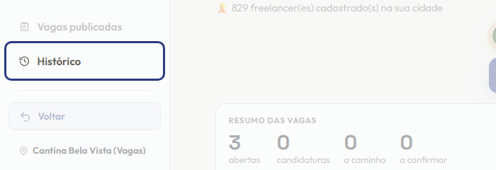 A tela do +Frella com o ponto de que o passo 6 fala em destaque