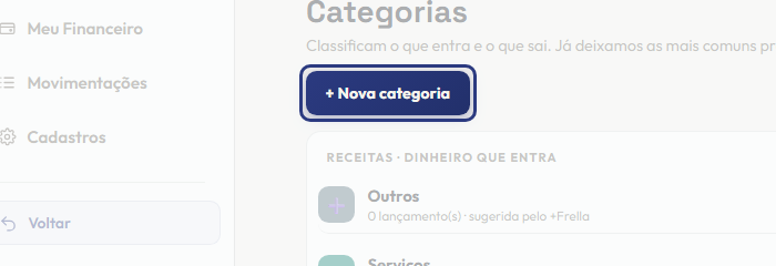 A tela do +Frella com o ponto de que o passo 5 fala em destaque
