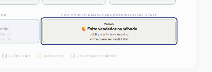 A tela do +Frella com o ponto de que o passo 16 fala em destaque
